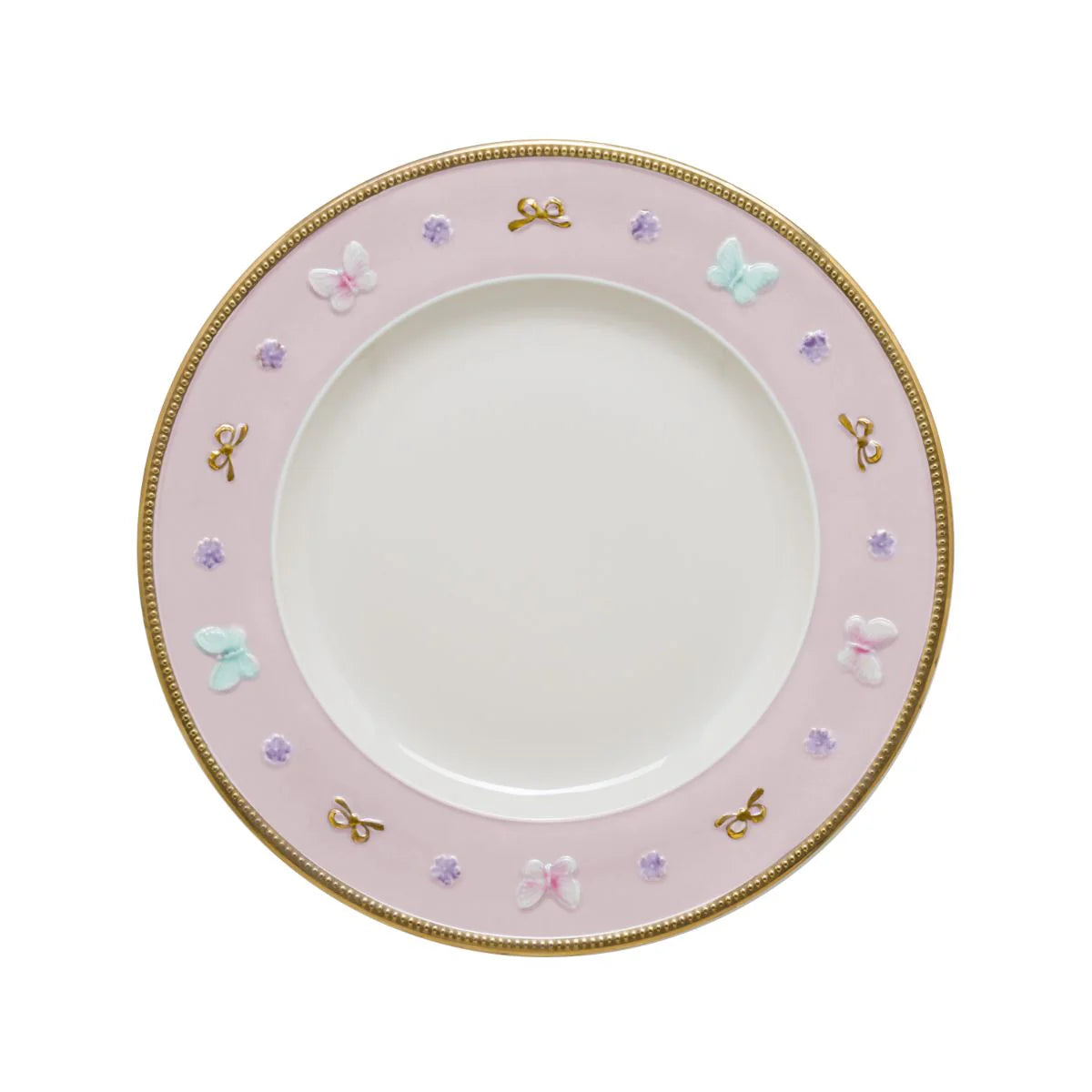 Butterfly Pastel Pink Dinner Plate (Villari)