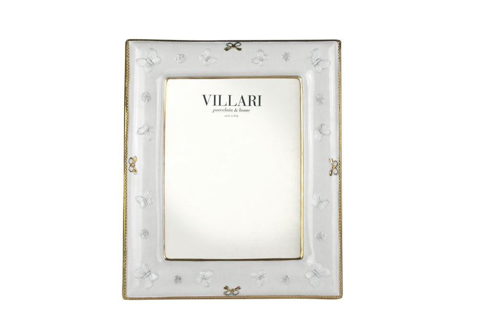 Butterfly Photo Frame - White & Gold (Villari)