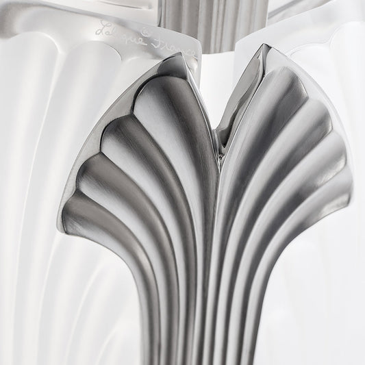 Ginkgo Chandelier - Shiny Nickel Finish (Lalique Special Order)