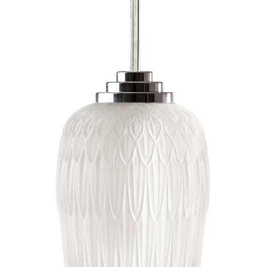 Plumes Ceiling Lamp - Small Size Chrome Finish (Lalique Special Order)
