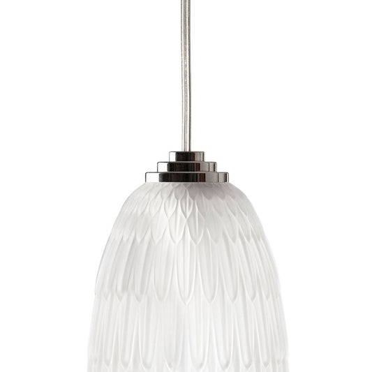Plumes Ceiling Lamp - Medium Size Chrome Finish (Lalique Special Order)