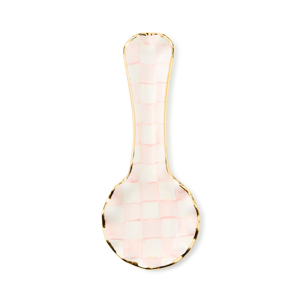 Rosy Check Ceramic Spoon Rest (Mackenzie Childs)