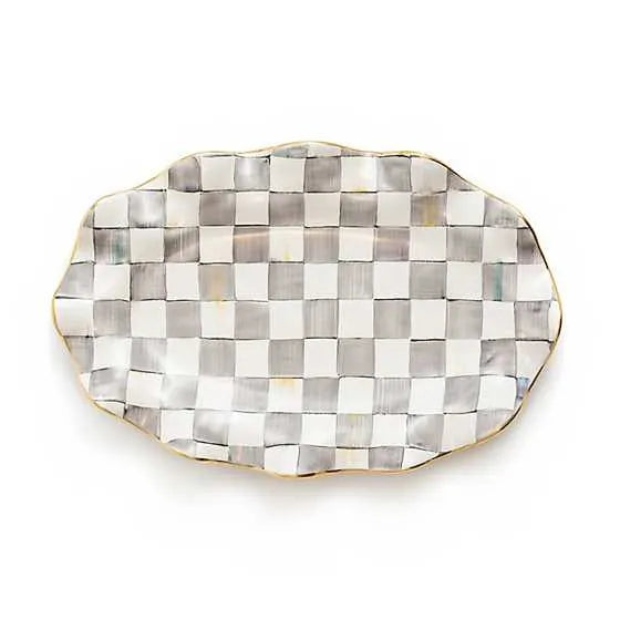 Sterling Check Ceramic Serving Platter (Mackenzie Childs)