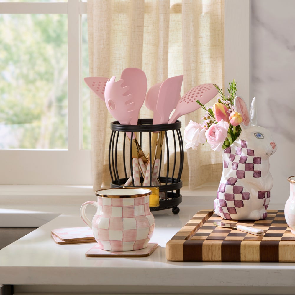 Rosy Check Utensil Caddy Set (Mackenzie Childs)