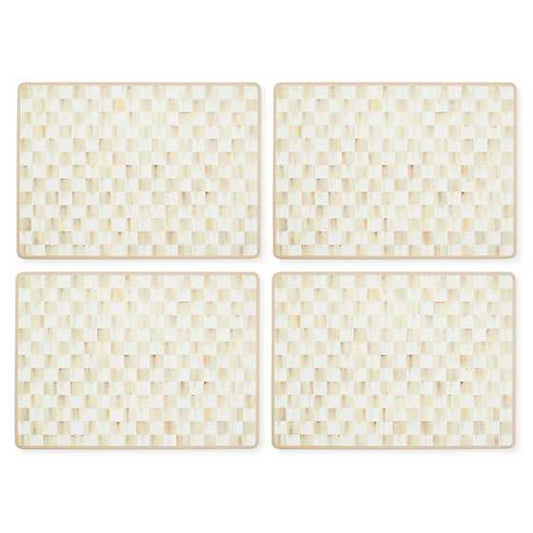 Mocha Check Cork Back Placemats, Set of 4 (Mackenzie Childs)