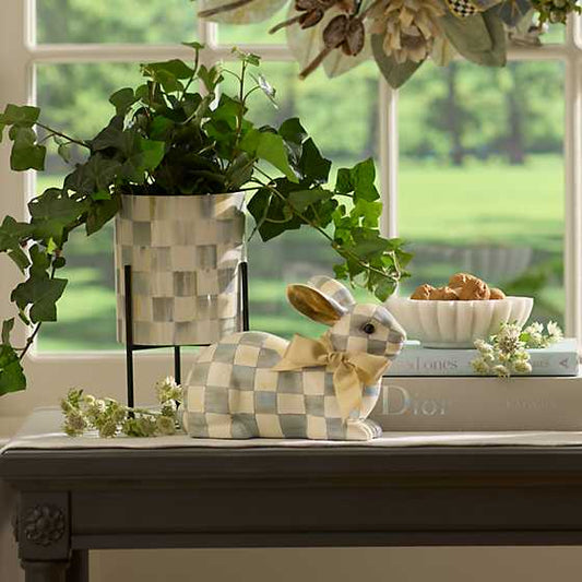 Sterling Check Resting Bunny (Mackenzie Childs)