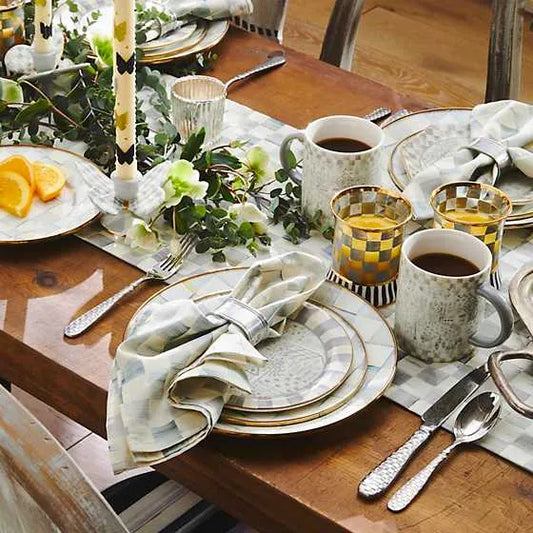 Sterling Check Butterfly Candle Holders, Set of 2 (Mackenzie Childs)