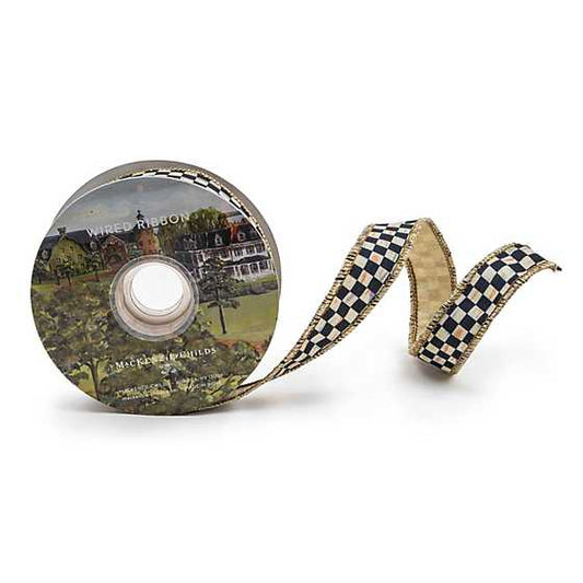 Courtly Check 1" Ribbon - Red (Mackenzie Childs)