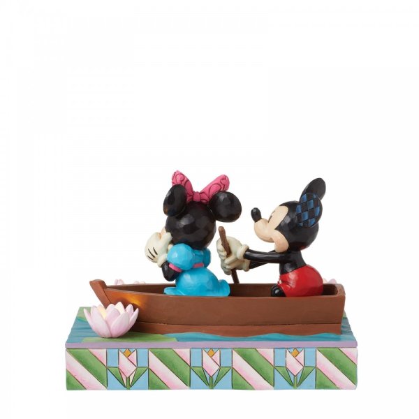 Row-mance is in the Air - Mickey & Minnie in a Rowboat Light-up Figurine (Disney Traditions)