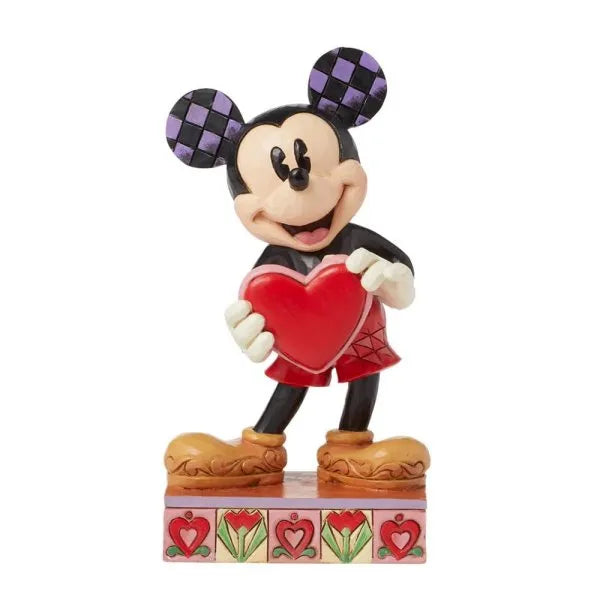 A Love Note - Mickey with Personalised Heart Figurine (Disney Traditions)