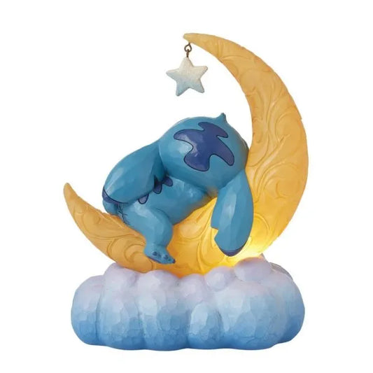 Sweet Dreams - Stitch & Scrump on Light-up Moon Figurine (Disney Traditions)