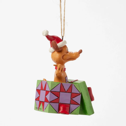 Max in a Present Hanging Ornament (Jim Shore)