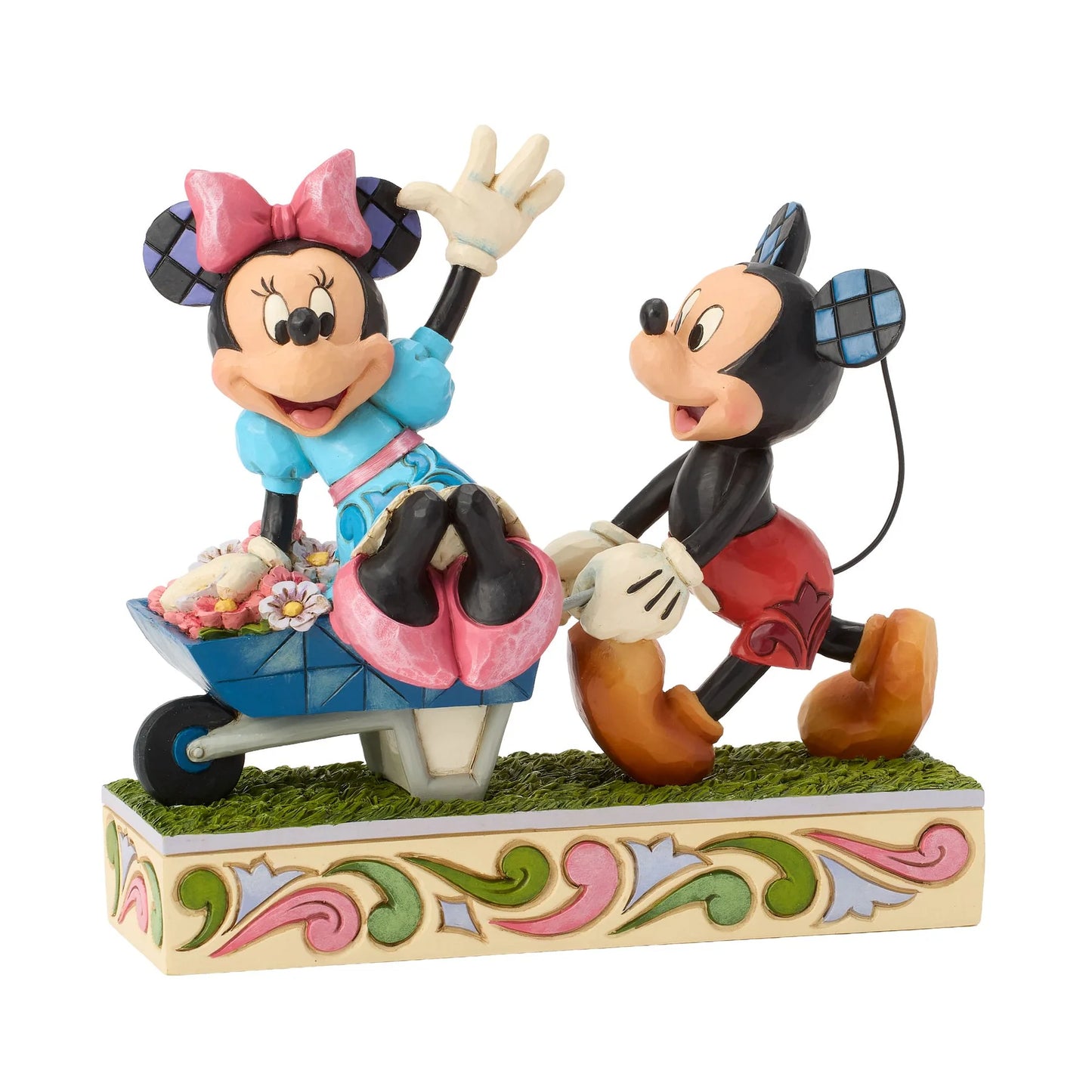 Mickey Minnie Wheelbarrow Figurine (Disney Traditions) - PRE ORDER DUE TBC