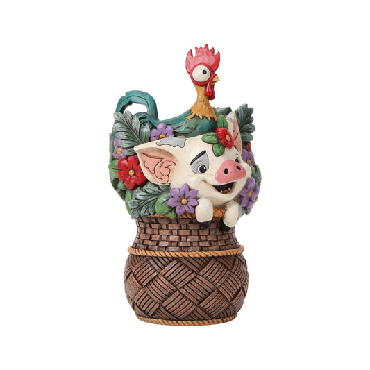 Pua And Hei Hei Flower Basket Figurine (Disney Traditions) - PRE ORDER DUE TBC