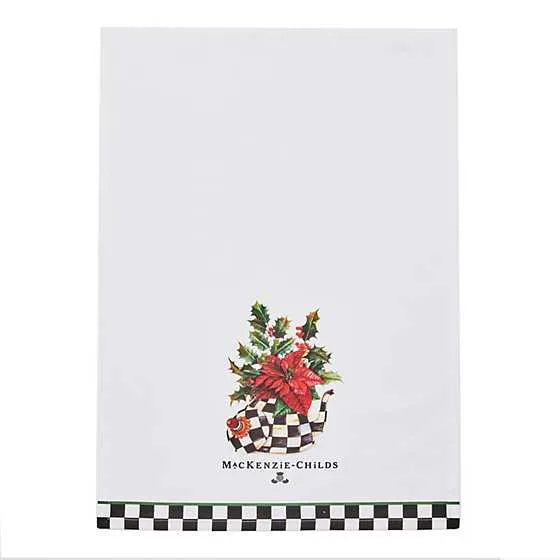 Poinsettia Tea Kettle Dish Towel (Mackenzie Childs)