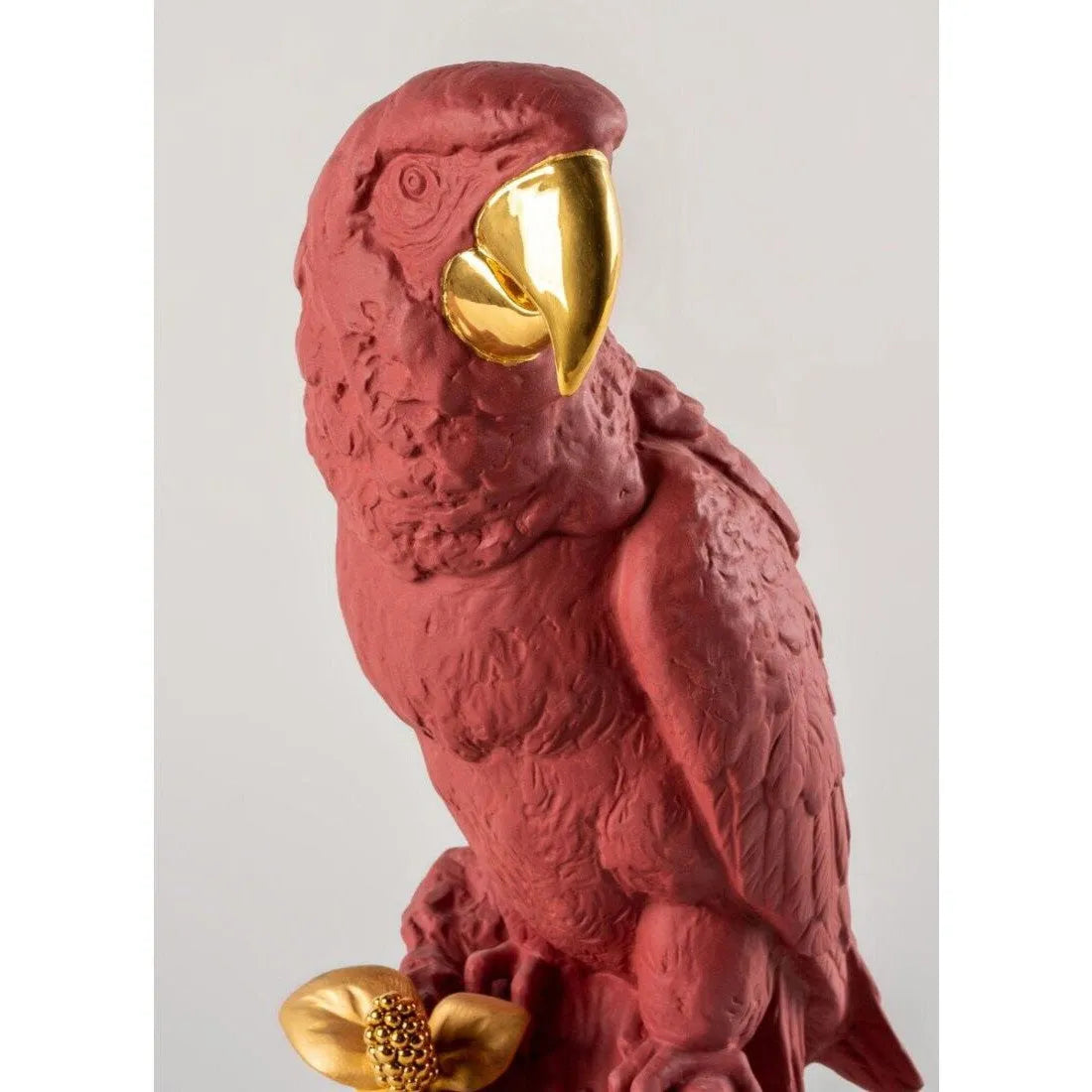 Macaw Bird Sculpture - Red-Gold (Limited Edition) (Lladro Special Order)