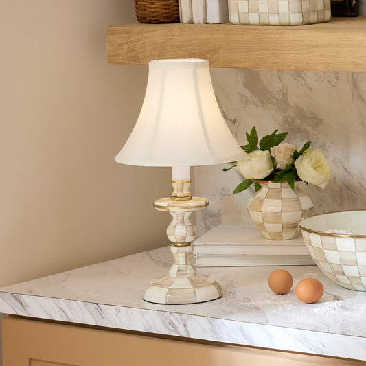Mocha Check Candlestick Lamp (Mackenzie Childs)