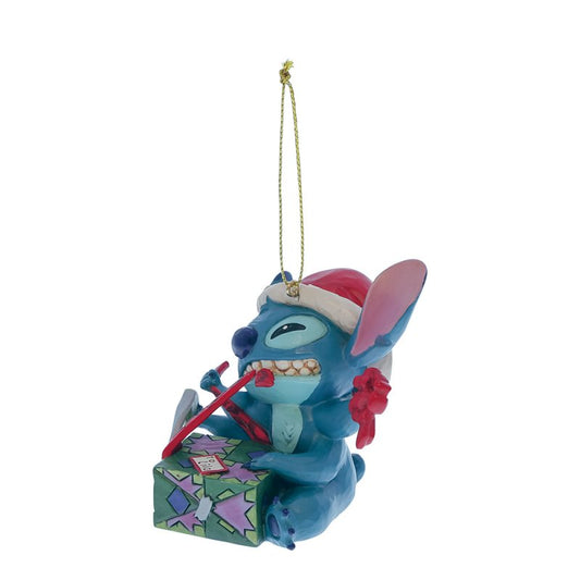 Stitch Unwrapping Gift Hanging Ornament (Disney Traditions by Jim Shore)