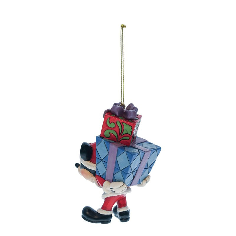 Mickey with Gifts on his Back Hanging Ornament (Disney Traditions by Jim Shore)