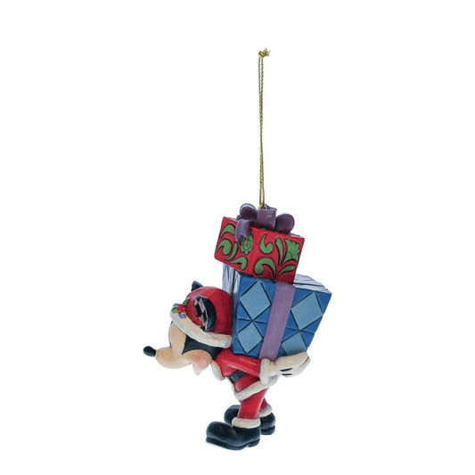 Mickey with Gifts on his Back Hanging Ornament (Disney Traditions by Jim Shore)