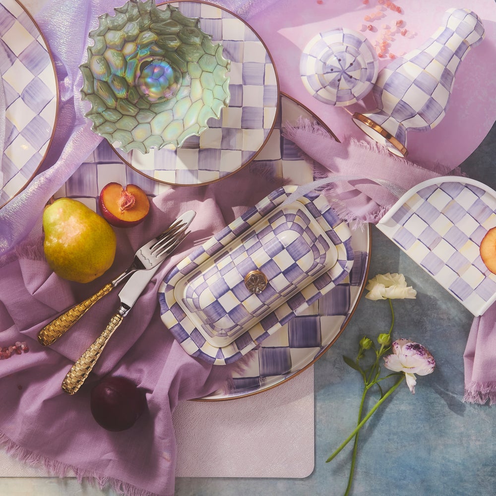 Violet Check Butter Box (Mackenzie Childs)
