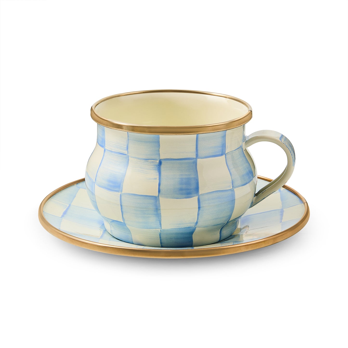 Sky Blue Check Teacup (Mackenzie Childs) - PRE ORDER