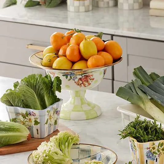 Wildflowers Large Compote - Green (Mackenzie Childs)