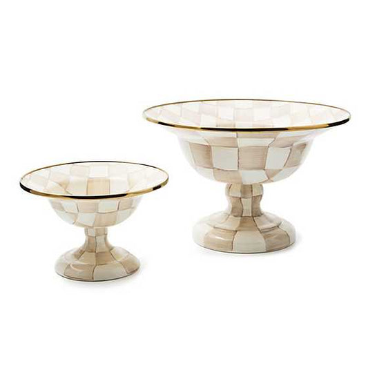 Mocha Check Large Compote (Mackenzie Childs)