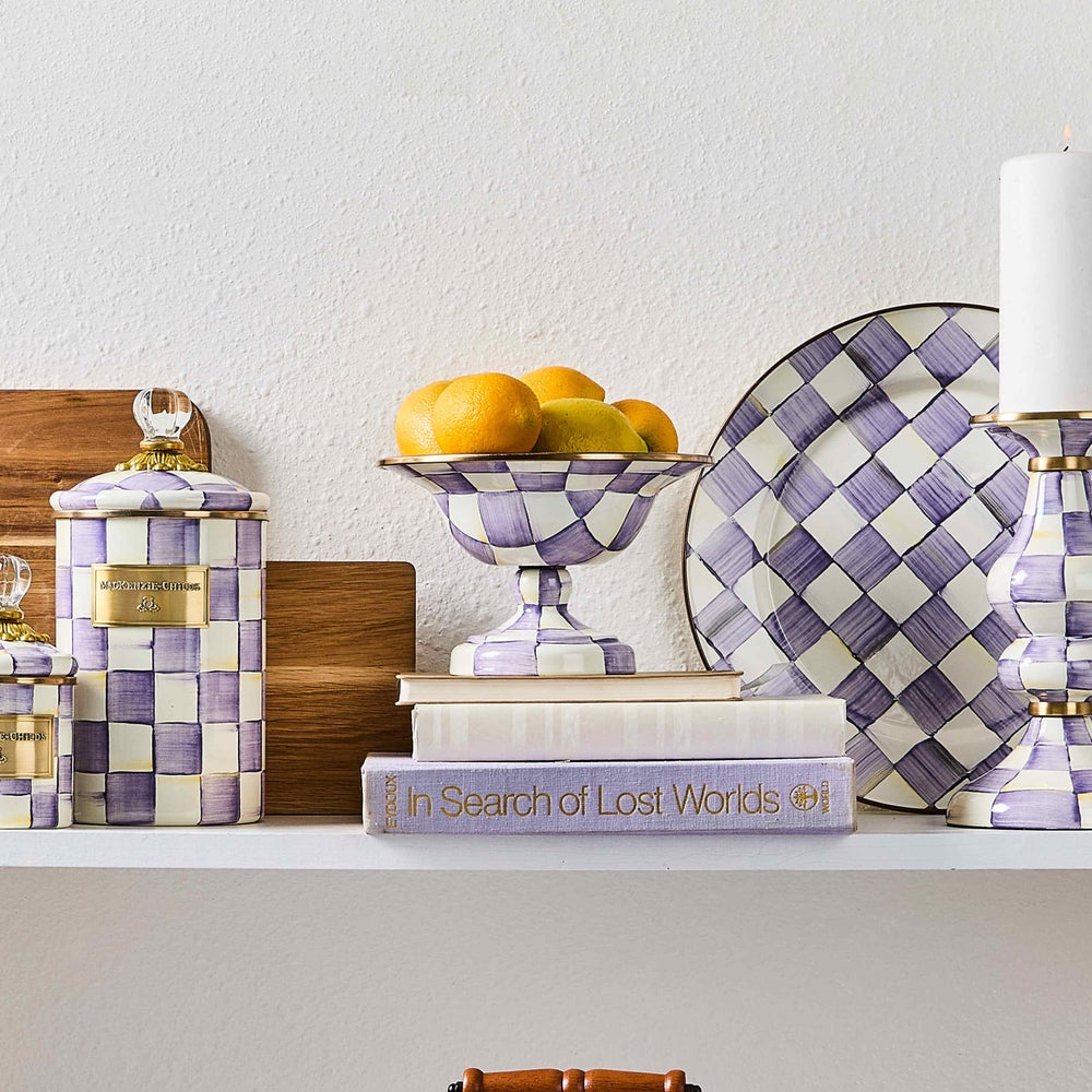 Violet Check Small Compote (Mackenzie Childs)