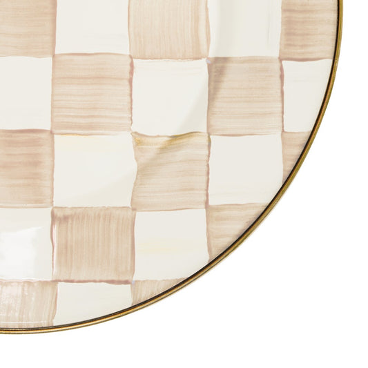 Mocha Check Enamel Dinner Plate (Mackenzie Childs)