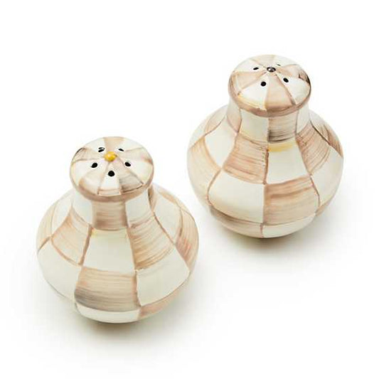 Mocha Check Salt & Pepper Shakers (Mackenzie Childs)