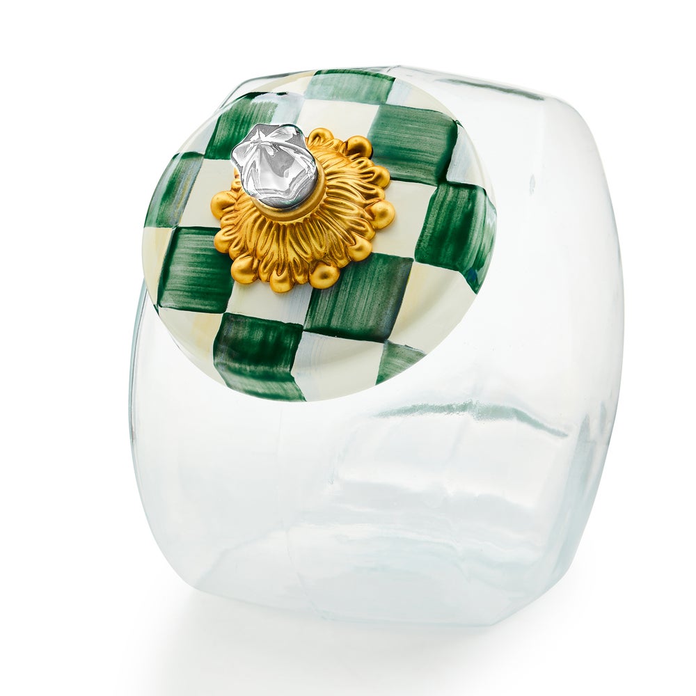 Cookie Jar With Emerald Check Lid (Mackenzie Childs)