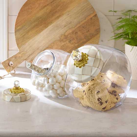 Cookie Jar with Mocha Check Lid (Mackenzie Childs)