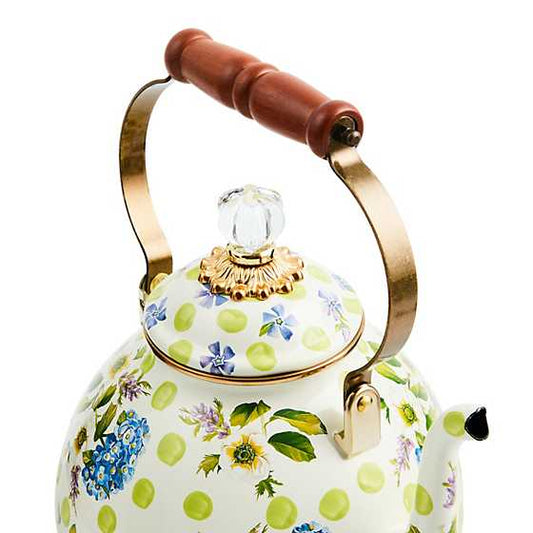 Wildflowers Green 3 Quart Tea Kettle (Mackenzie Childs)