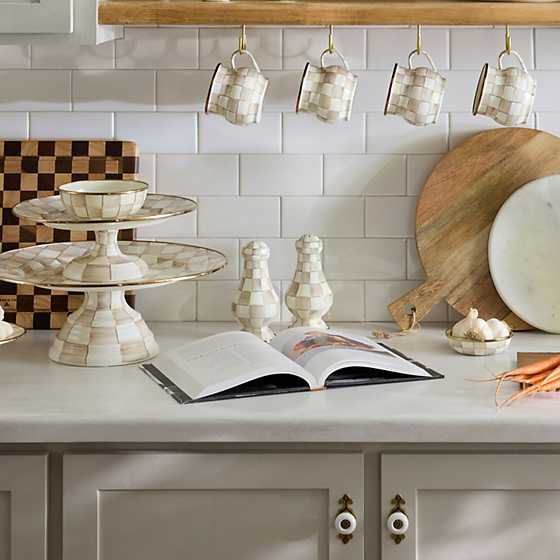 Mocha Check Large Salt & Pepper Shakers (Mackenzie Childs)