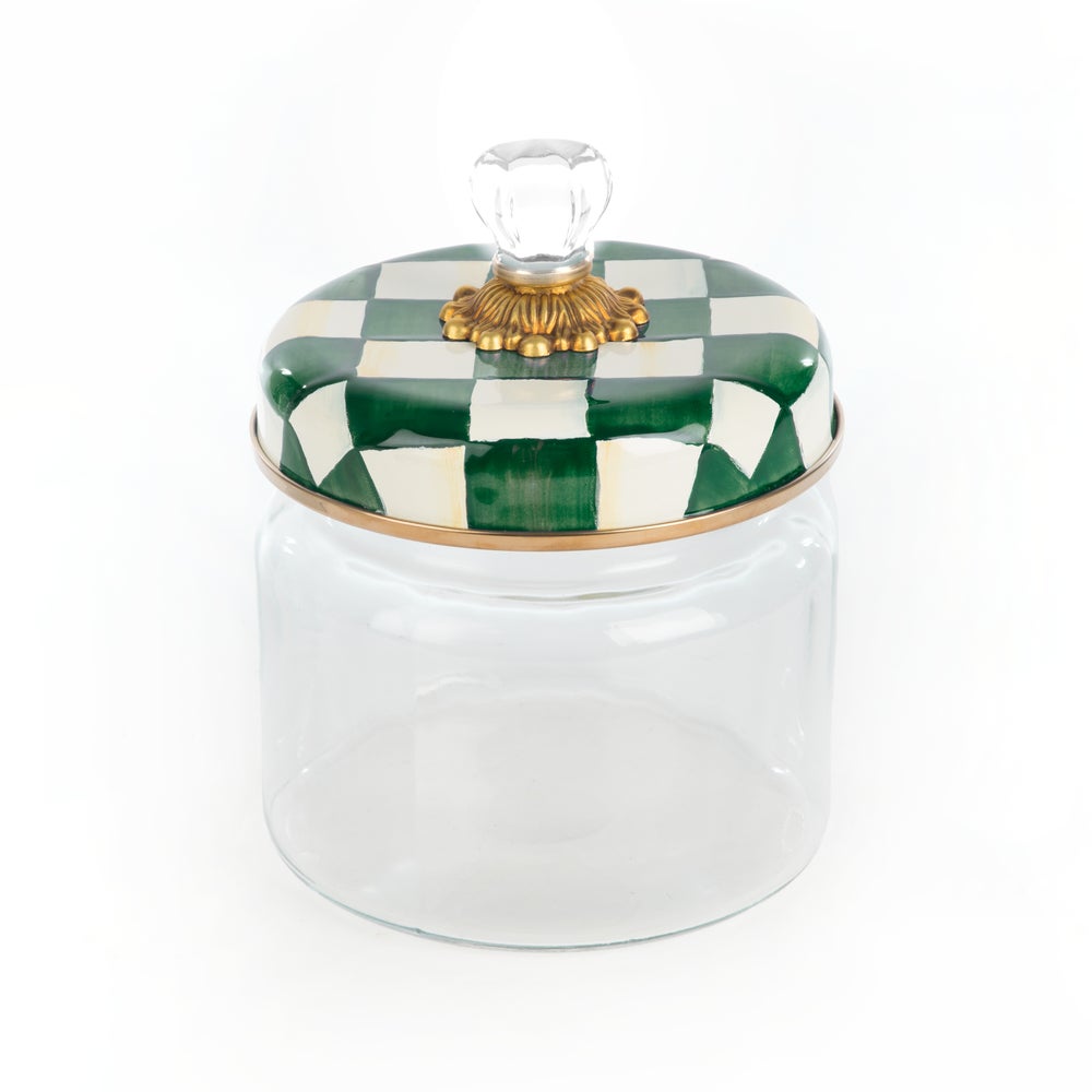 Emerald Check Small Kitchen Canister (Mackenzie Childs)
