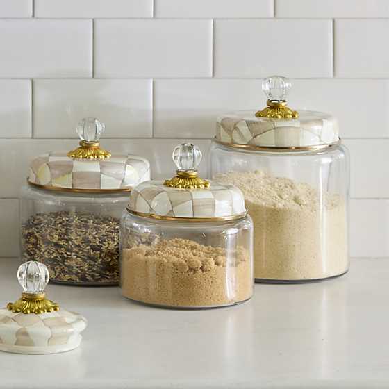 Mocha Check Small Kitchen Canister (Mackenzie Childs)