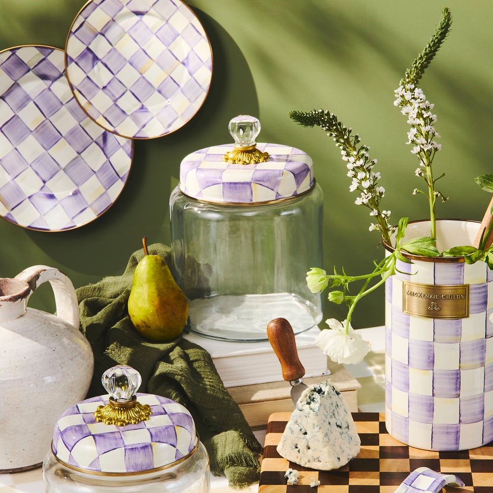 Violet Check Medium Kitchen Canister (Mackenzie Childs)