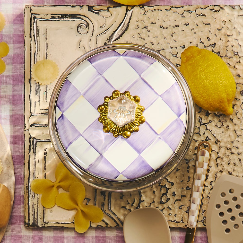Violet Check Large Kitchen Canister (Mackenzie Childs)