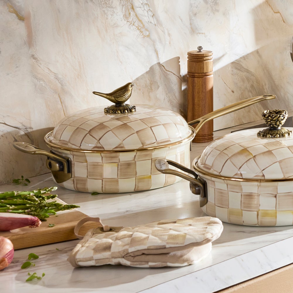 Mocha Check 3 Qt. Saute Pan (Mackenzie Childs)