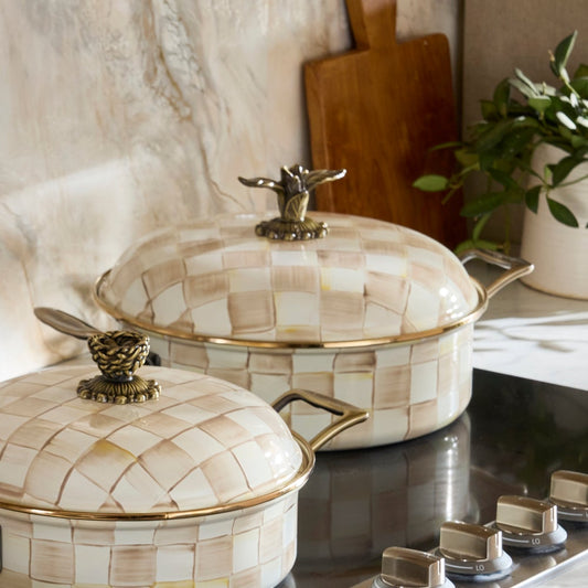 Mocha Check 5 Qt. Casserole (Mackenzie Childs)