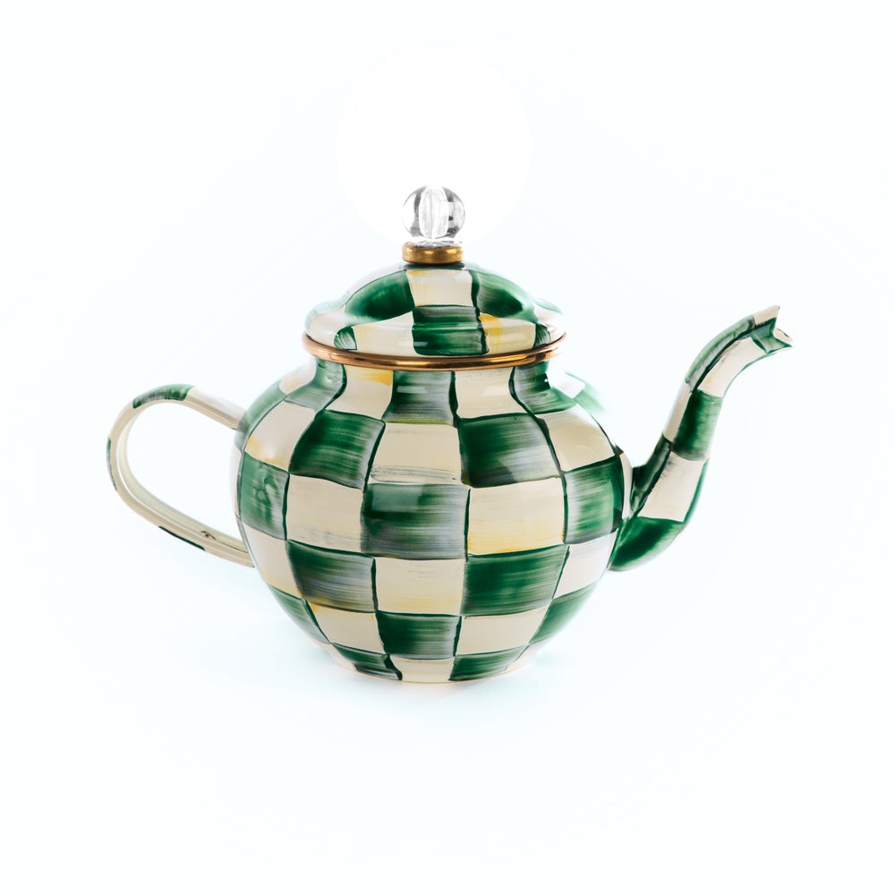 Emerald Check 4 Cup Teapot (Mackenzie Childs)