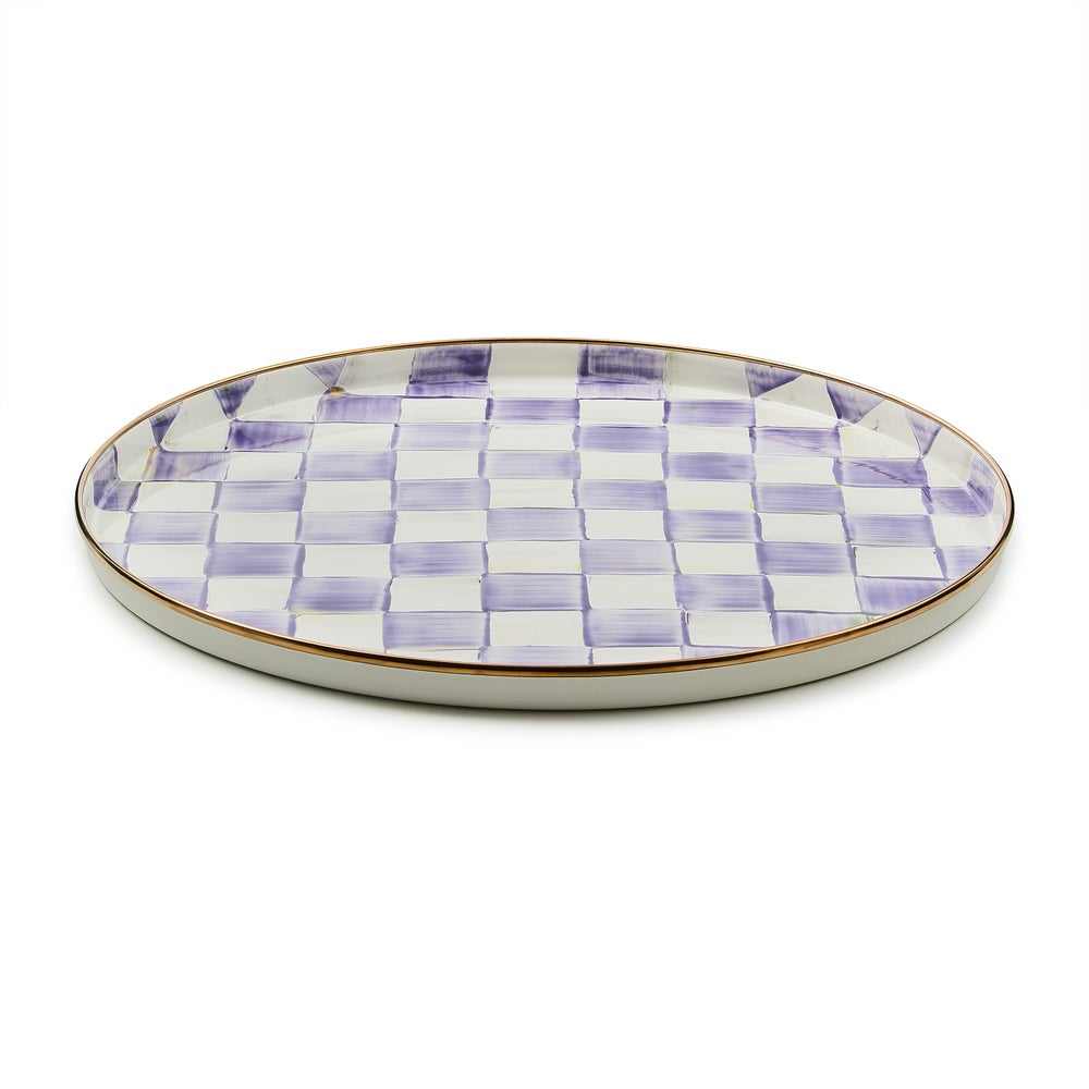 Violet Check Round Tray (Mackenzie Childs)