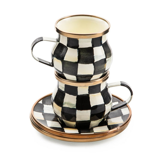 Courtly Check Espresso Cup & Saucer Set (Mackenzie Childs)