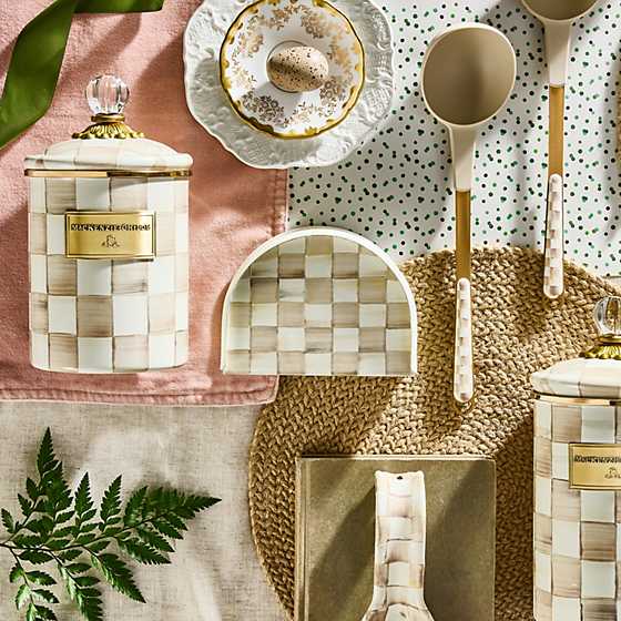 Mocha Check Napkin Holder (Mackenzie Childs)