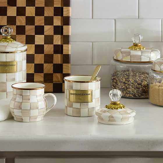 Mocha Check Demi Canister (Mackenzie Childs)