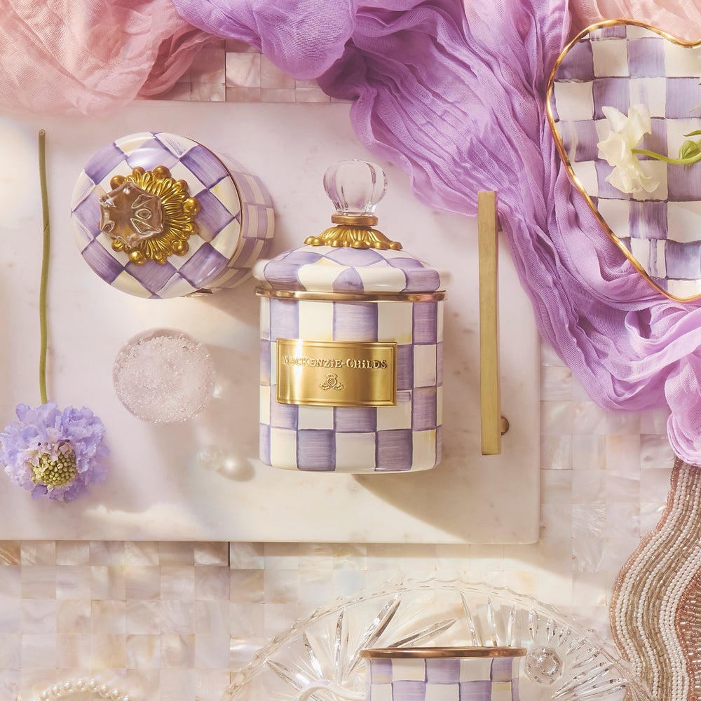 Violet Check Demi Canister (Mackenzie Childs)