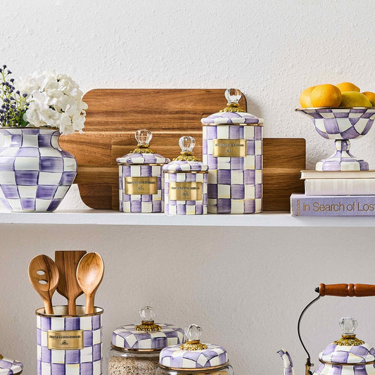 Violet Check Demi Canister (Mackenzie Childs)