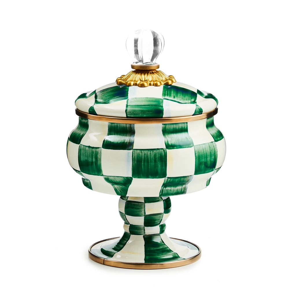 Emerald Check Curiosity Pot (Mackenzie Childs)