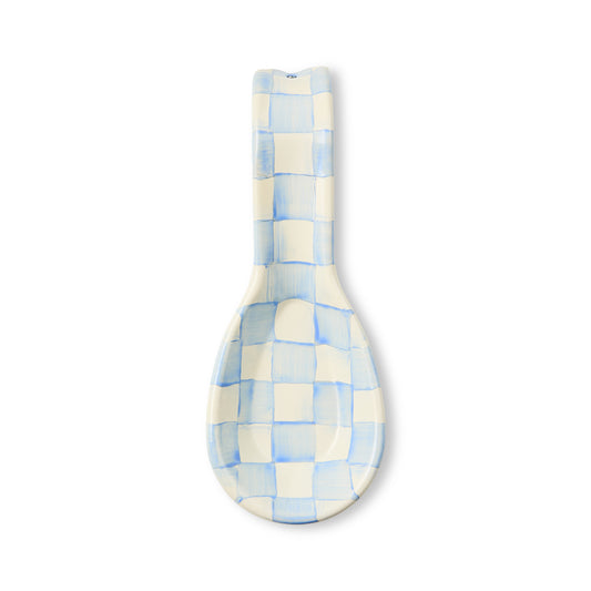 Sky Blue Check Spoon Rest (Mackenzie Childs)